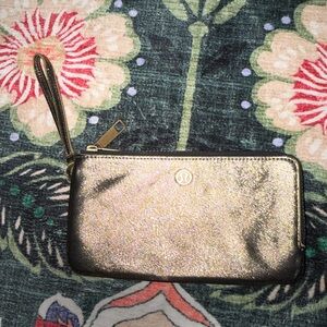 ✨ Lululemon Athletica Gold Double Up Pouch Wristlet Clutch